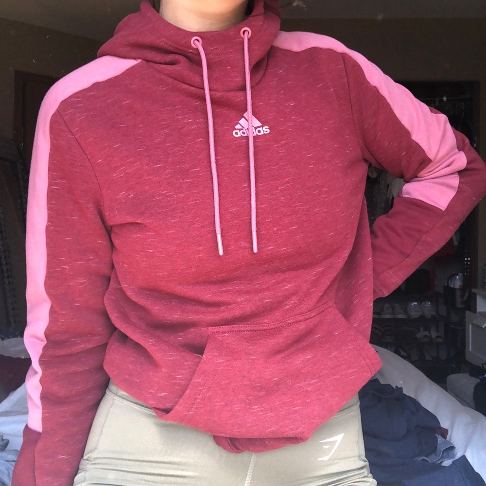 Hooded Dark Pink Adidas Hoodie BRAND NEW!